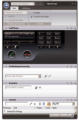 Unify OpenScape Personal Edition V7 - Abbildung des Softclients